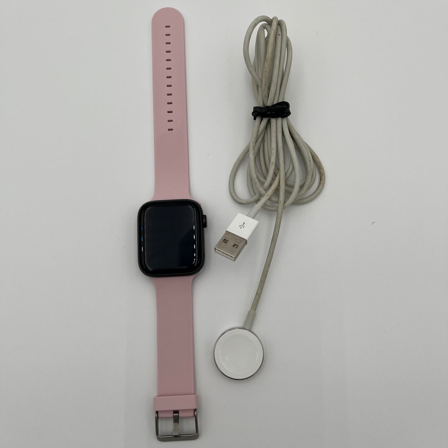 Unlocked Apple Watch SE 1st Gen 44MM Space Gray Aluminum Pink Band MKRR3LLA/A