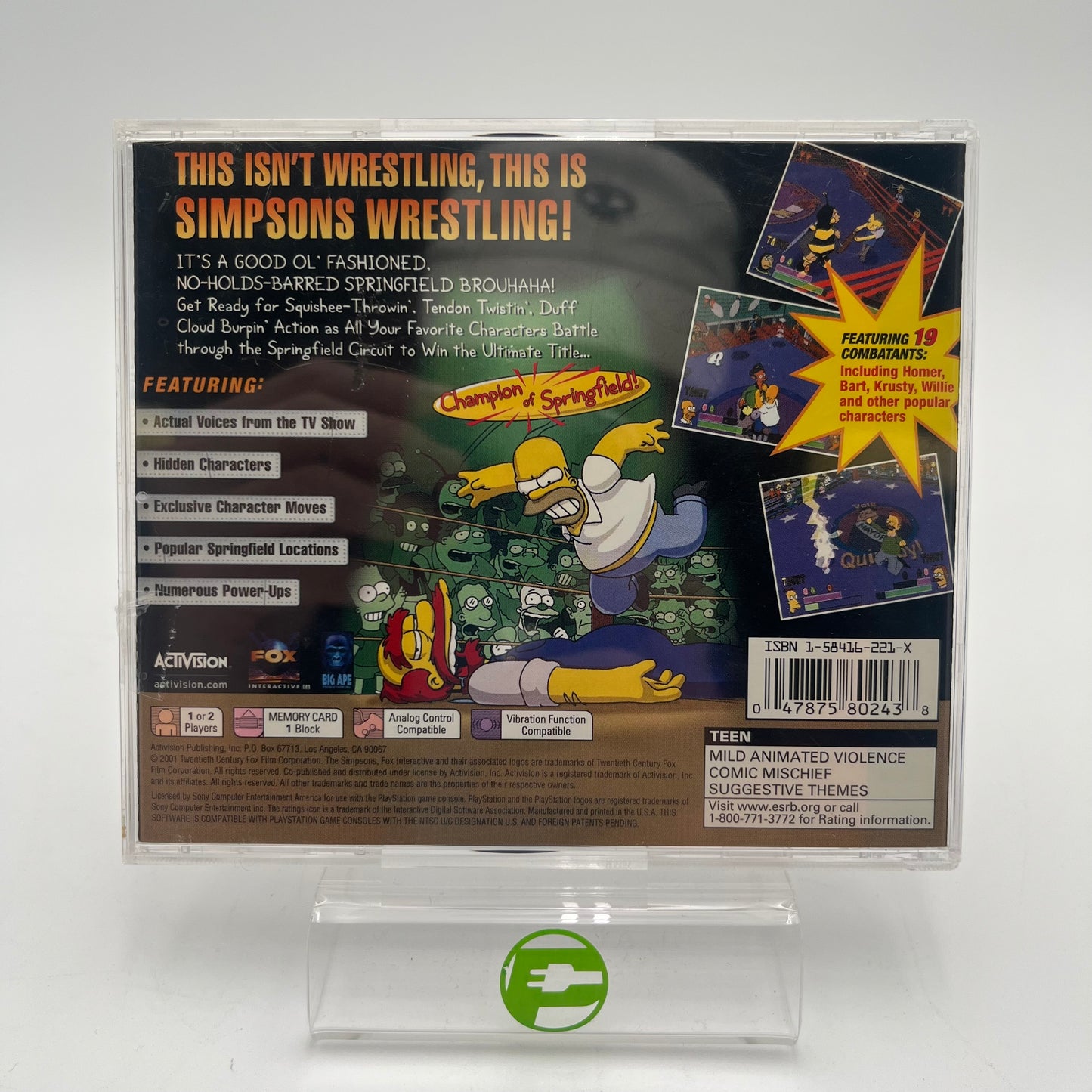 The Simpsons Wrestling (Sony PlayStation 1 PS1, 2001) No Manual