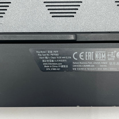 Alienware M15 R3 P87F002 15" i7-10750H 2.6GHz 16GB RAM 1TB SSD Geforce RTX 2070