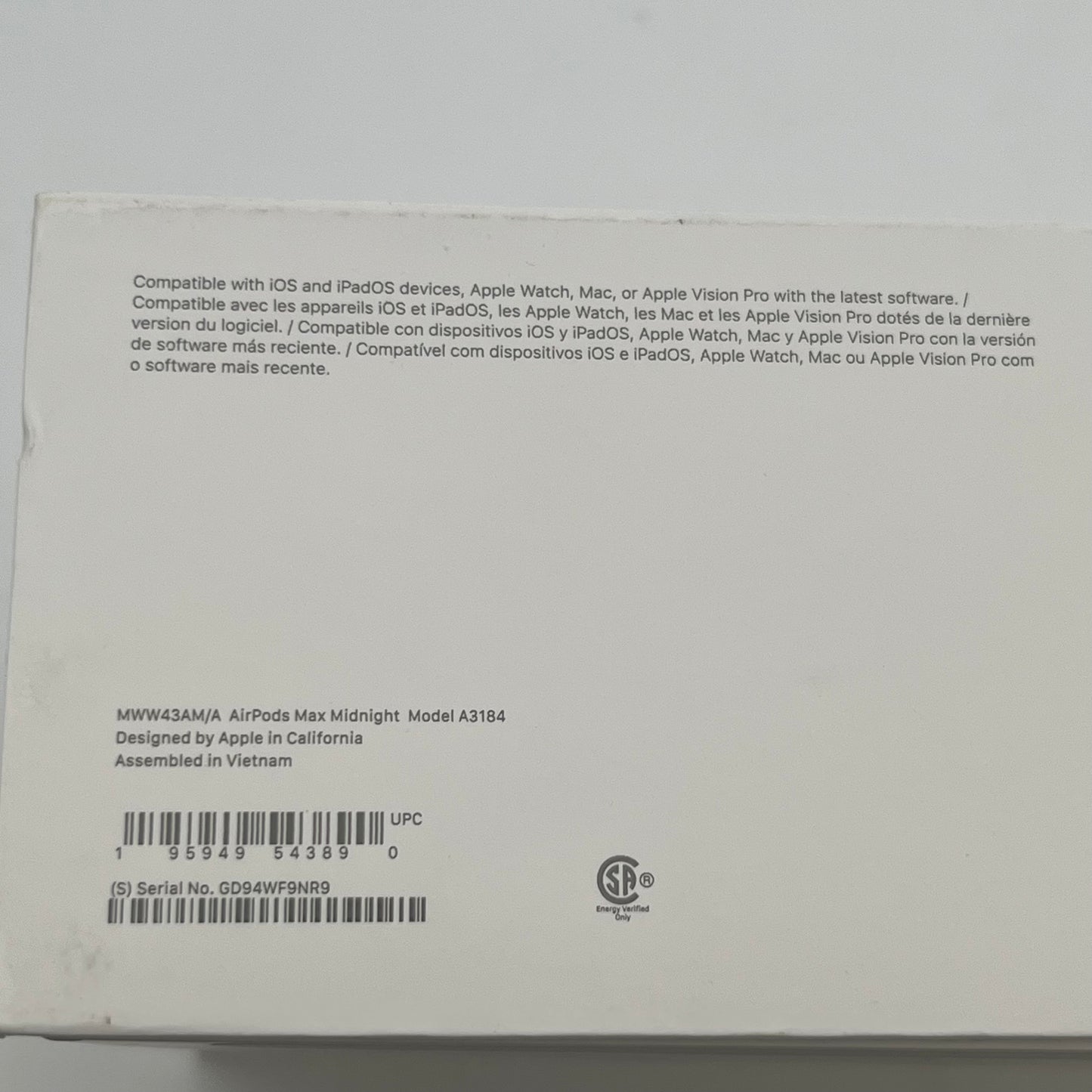 Apple AirPods Max USB-C Wireless Over-Ear Headphones Midnight MWW43AM/A