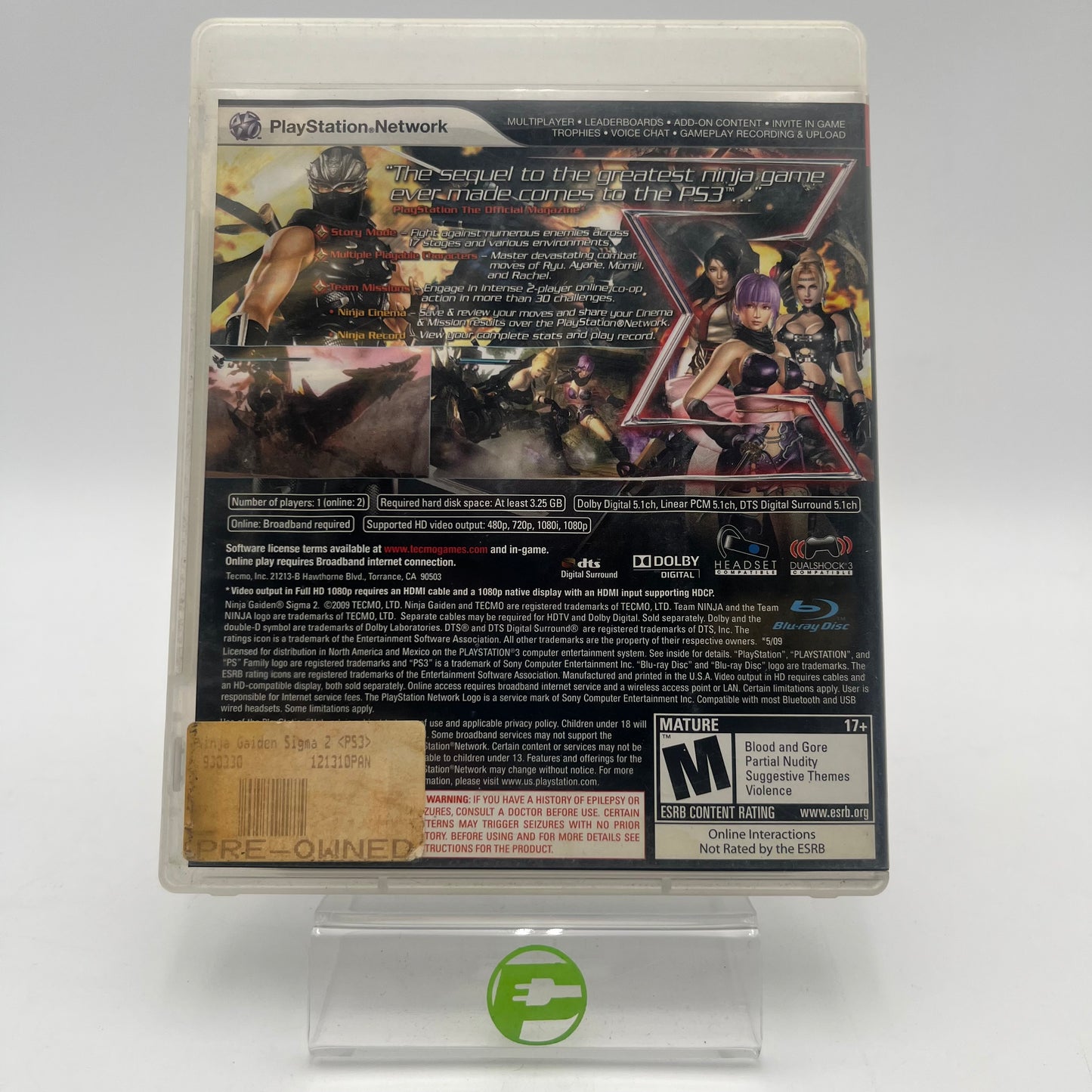 Ninja Gaiden Sigma 2 (Sony PlayStation 3 PS3, 2009)