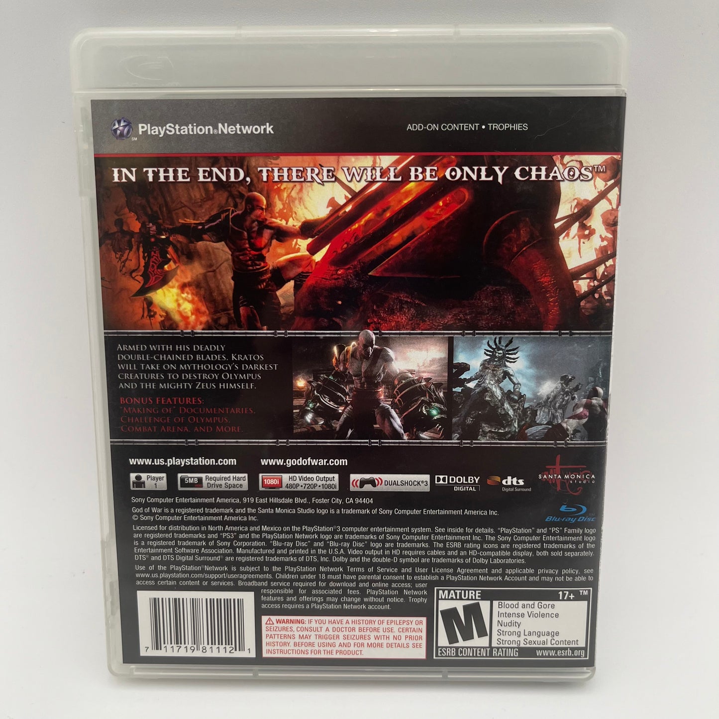 God of War III (Sony PlayStation 3 PS3, 2010)