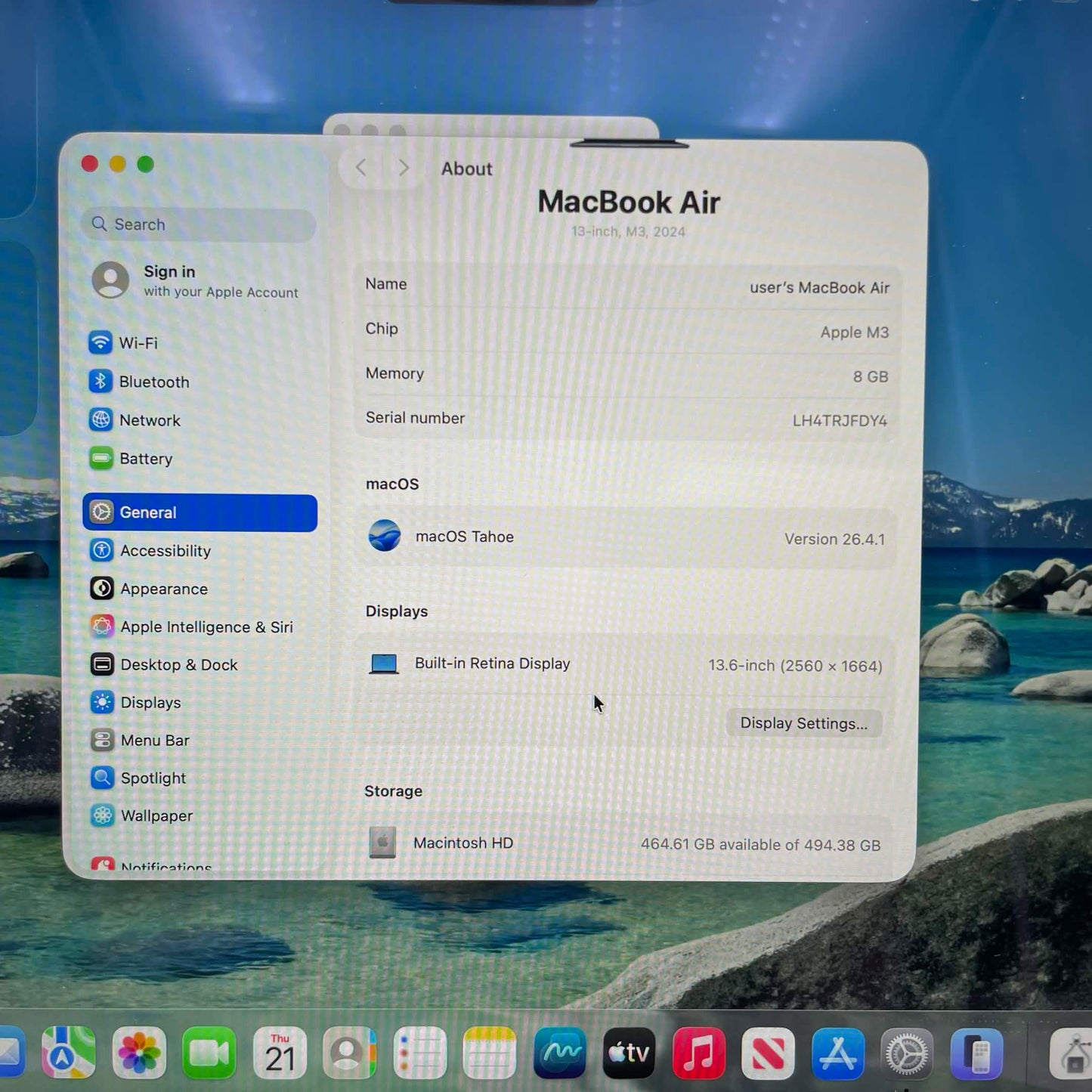 2024 Apple MacBook Air 13.6" M3 10C GPU 4.0GHz 8GB RAM 512GB SSD MRXW3LL/A