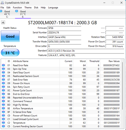 Seagate 2TB SRD0FLO 2.5in